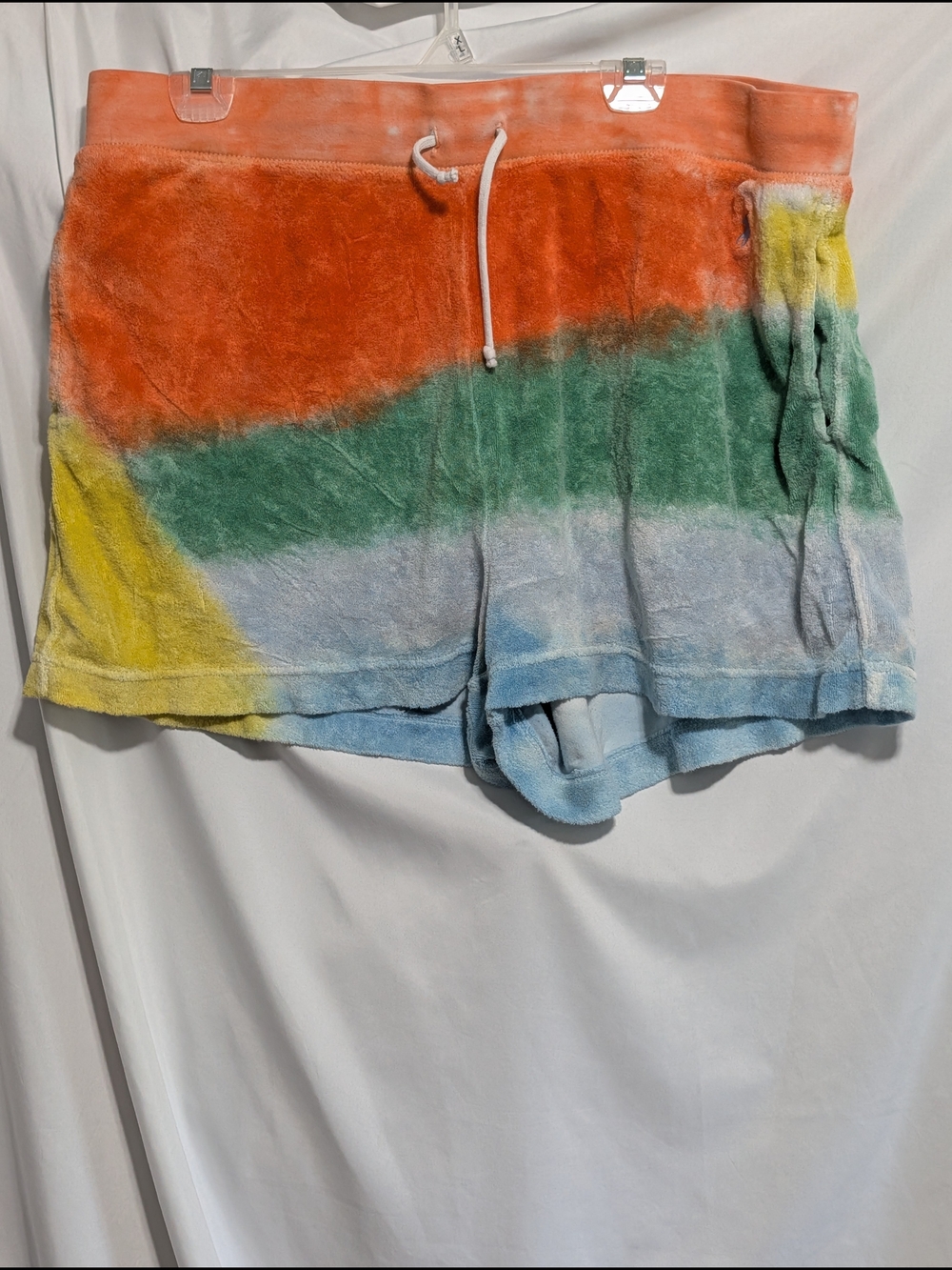Ralph Lauren Multicolor Terry Athletic Shorts — Orange, Green, Blue, Yellow